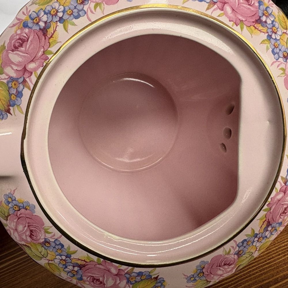Vintage Sadler Pink Art Deco Teapot Starburst Floral Gold Gilt England 1940s - Picture 8 of 16